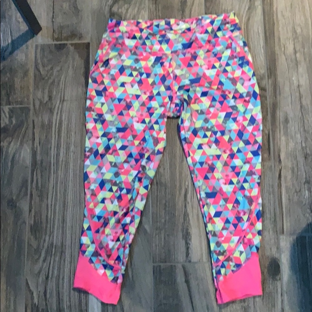 Bright pink leggings